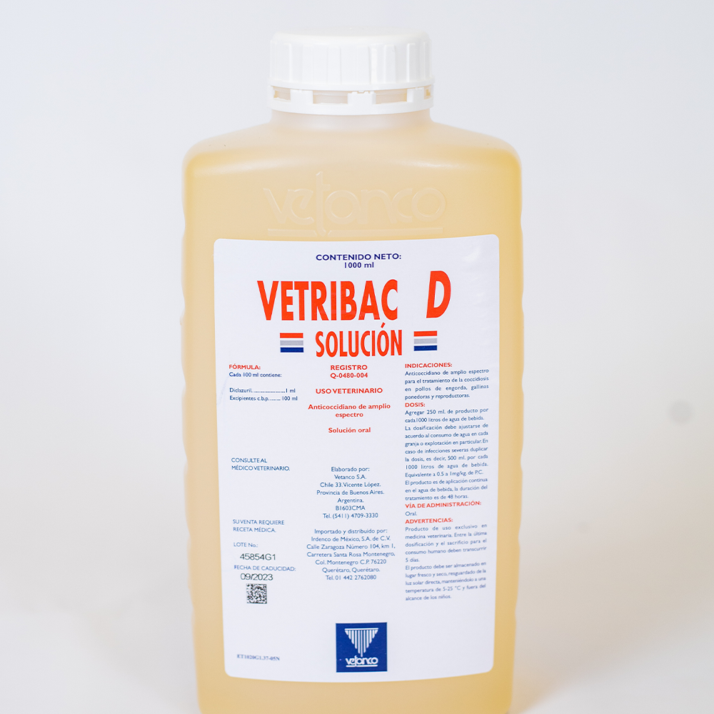 VETRIBAC D SOLUCION FCO. 1 LT.
