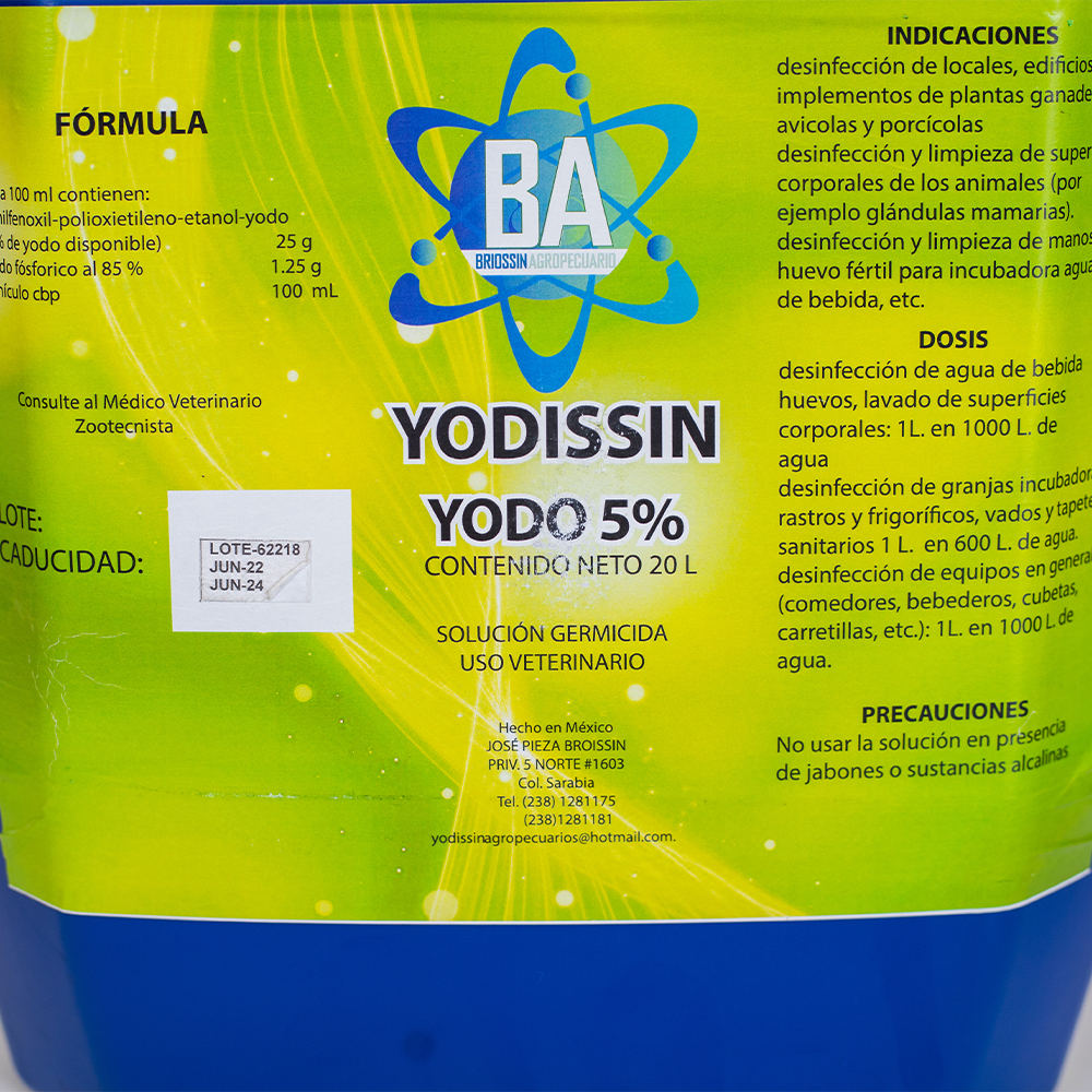 YODISSIN AL 5 % GALON DE 20 LTS.